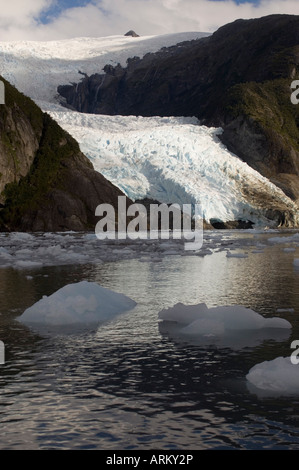 Glacier Garibaldi, Darwin, le Parc National de la Terre de Feu, Patagonie, Chili, Amérique du Sud Banque D'Images