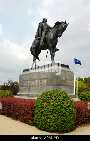 Le général George Custer une statue et maison de l'enfance dans la région de Monroe Michigan MI Banque D'Images