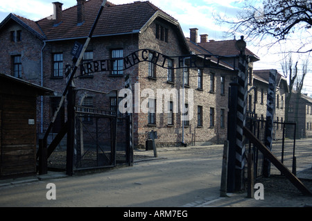 Porte principale Auschwitz Banque D'Images