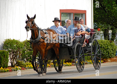 Amish du Michigan situé dans la terre agricole près de Lexington au Michigan Banque D'Images