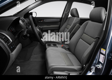 2008 Honda CR-V EX en bleu - sièges avant Banque D'Images