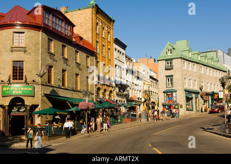 Quartier latin populaire le long de la rue St Jean, Québec, Québec, Canada. Banque D'Images