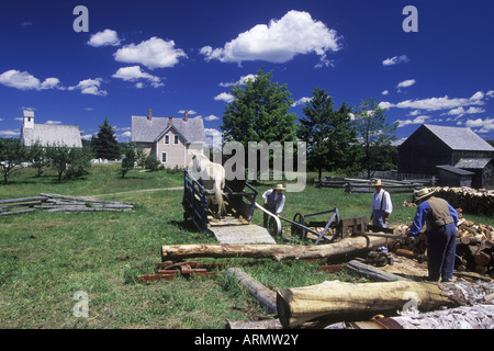 King's Landing Historical Settlement de la rivière Saint-Jean, au Nouveau-Brunswick, Canada. Banque D'Images