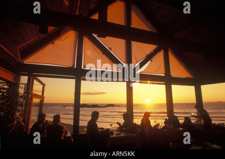 Wickaninish Beach Restaurant, Parc national Pacific Rim, l'île de Vancouver, Colombie-Britannique, Canada. Banque D'Images