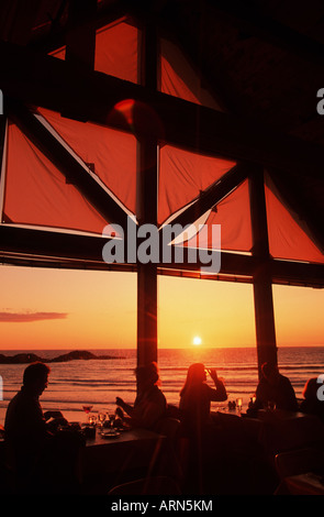 Wickaninish Beach Restaurant, Parc national Pacific Rim, l'île de Vancouver, Colombie-Britannique, Canada. Banque D'Images