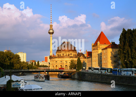 Le Musée de Bode et la tour de télévision à Berlin Banque D'Images