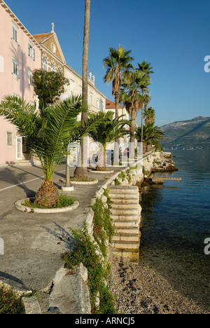 Ville historique de Korcula, lieu de naissance de Marco Polo, l'île de Korcula, Dalmatie, Croatie Banque D'Images