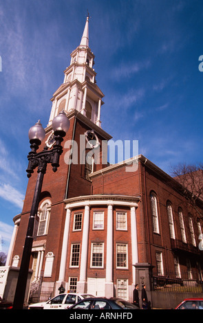 USA Boston Massachusetts New England Park Street Church Banque D'Images