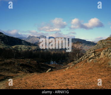 Le LangdalePikes Pike de Stickle Harrison Stickle Pavey Ark de Holme est tombé Lake District Cumbria England Banque D'Images