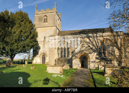 St Marys église normande Beverston Gloucestershire Banque D'Images