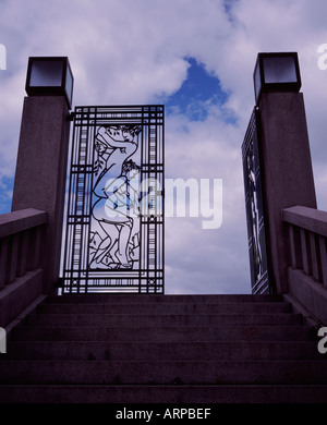 Porte décorative au parc Frogner Oslo Norvège Banque D'Images