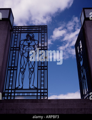 Porte décorative au parc Frogner Oslo Norvège Banque D'Images