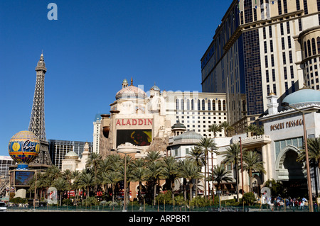 L'Aladdin et Paris Hôtels à Las Vegas, Nevada Banque D'Images