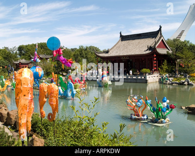 Le Lac de rêve et d'amitié située sur le Jardin de Chine du Jardin botanique de Montréal, Québec Canada Banque D'Images