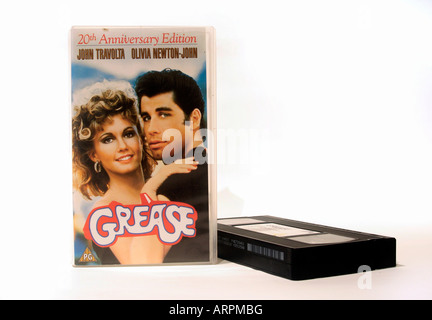 Vidéo VHS, de graisse (1978) Réalisé par Randal Kleiser. Avec John Travolta, Olivia Newton-John, Stockard Channing Banque D'Images