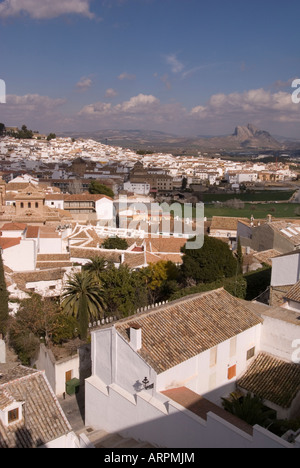 Vue sur les toits d'Antequera, Andalousie, Espagne Banque D'Images