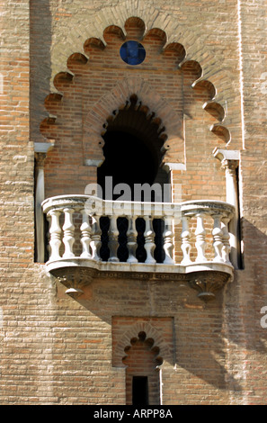 Balcon abrité de la Cathédrale de La Giralda de Séville Andalousie Espagne St Mary Banque D'Images