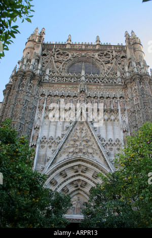 Cathédrale Giralda de Séville St Mary Puerta del Perdon Entrée Nord Andalousie Espagne Banque D'Images