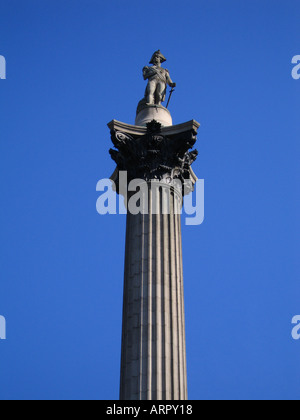 La colonne Nelson, Trafalgar Square City of Westminster London Angleterre UK Banque D'Images