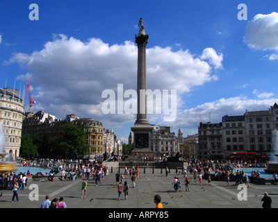 La colonne Nelson, Trafalgar Square City of westminster Londres Centre Londres Angleterre Grande-bretagne Royaume-Uni Europe Banque D'Images