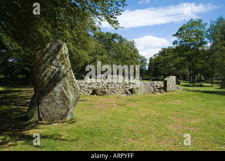 dh Balnuaran de Clava CLAVA INVERNESSSHIRE âge de bronze pierre debout dans la pierre chamberée enterrement muré cimetière cairn cercle cairns Banque D'Images