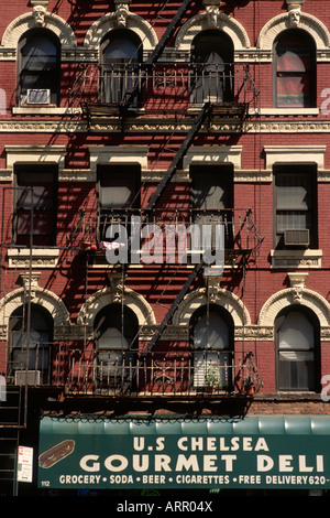 New York USA Manhattan détail architectural à Chelsea Banque D'Images