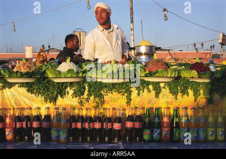 Food sur la principale place Jamaa el Fna marrakech maroc afrique du Nord HOMER SYKES Banque D'Images