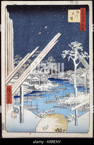 Japanese Ukiyo e imprimer Banque D'Images