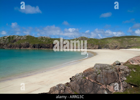 Dh POLIN BAY une Phollain SUTHERLAND Bagh White Sands Bay au nord-ouest de la côte de Sutherland Banque D'Images