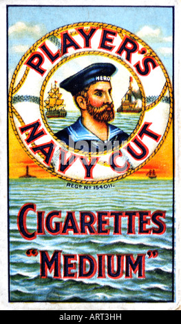 Années 1930 Années 1940 Années 1950 Années 1960 Player's Navy Cut paquet Cigarettes Moyenne ou pack pour un usage éditorial uniquement Banque D'Images