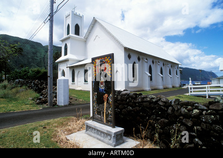 Père Damian Memorial Church of St Francis Molokai Hawaii Kalaupapa Banque D'Images