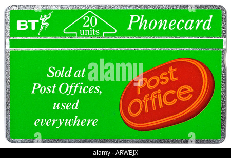 Des années 1990, British Telecom BT Phonecard pour un usage éditorial uniquement Banque D'Images