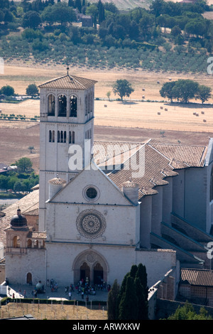 La basilique de St François et le Sacro Convento, assise, Ombrie, Italie. Banque D'Images