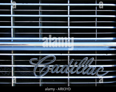 Close up de la calandre de Cadillac. Banque D'Images