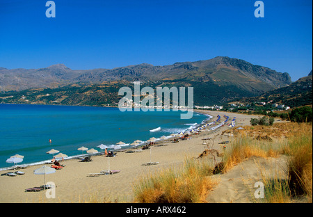 Grèce Crète côte du sud plakias une vue sur la baie et la plage Banque D'Images