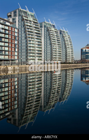 Les appartements modernes de Salford à Manchester en Angleterre Banque D'Images