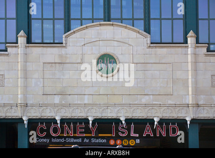 Entrée de la station de métro de Coney Island NEW YORK CITY Banque D'Images