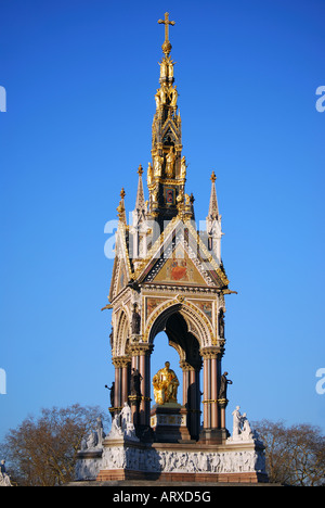 Le Prince Albert Memorial, Hyde Park, Kensington, Londres, Angleterre, Royaume-Uni Banque D'Images