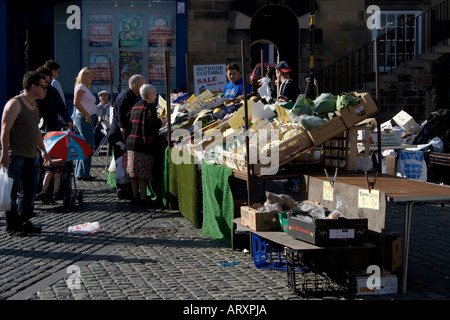 Jour de marché à Alnwick Northumberland Banque D'Images