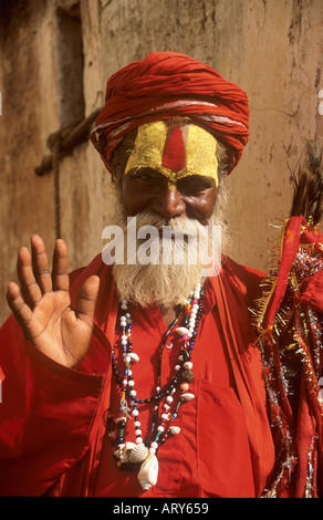 Sadhu Fort Amber Jaipur Rajasthan Inde Banque D'Images