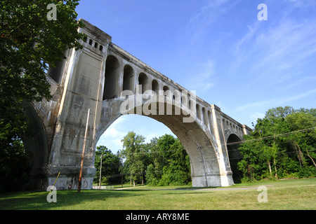 Les quatre gros pont de chemin de fer, Sidney de l'Ohio. Il a réalisé depuis 1923 de la circulation ferroviaire Banque D'Images