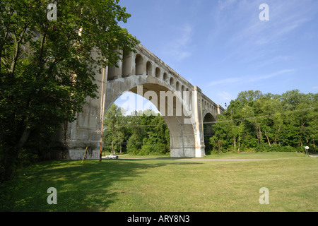 Les quatre gros pont de chemin de fer, Sidney de l'Ohio. Il a réalisé depuis 1923 de la circulation ferroviaire Banque D'Images