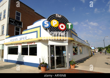 Le restaurant sur place pour manger dans le centre-ville de Sidney de l'Ohio. La visite de George W Bush pour le déjeuner en 2003 Banque D'Images