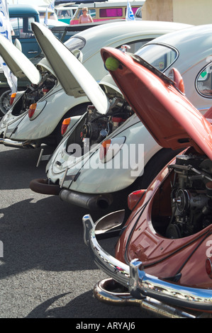 Ligne de VW Volkswagen Beetles montrant l'arrière des véhicules Banque D'Images