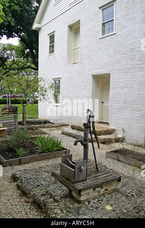 Musée des Maisons de la mission englobe plus ancien des bâtiments construits par le premier missionnaire à Honolulu. Près de King st. Banque D'Images