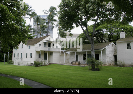 Musée des Maisons de la mission englobe plus ancien des bâtiments construits par le premier missionnaire à Honolulu. Près de King st. Banque D'Images