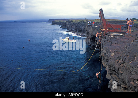 South Point ( Ka Lae ) de la Grande Île d'Hawaï dans le district de Kona sud est un endroit où l'aventure sensations fortes peuvent Banque D'Images