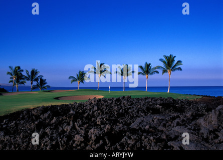 Cours de Waikoloa, n° 12, Big Island, Hawaii. Architecte : Robert Trent Jones II Banque D'Images