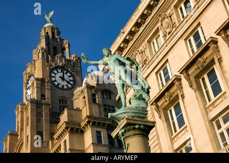 Le bâtiment du foie dans la ville de Liverpool, au nord-ouest de l'Angleterre Banque D'Images