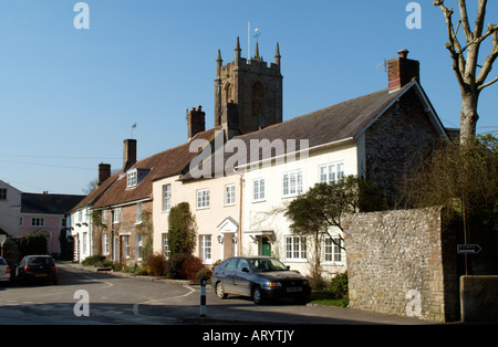 St Marys Church et de l'habitation à Dorset Angleterre Cerne Abbas Banque D'Images